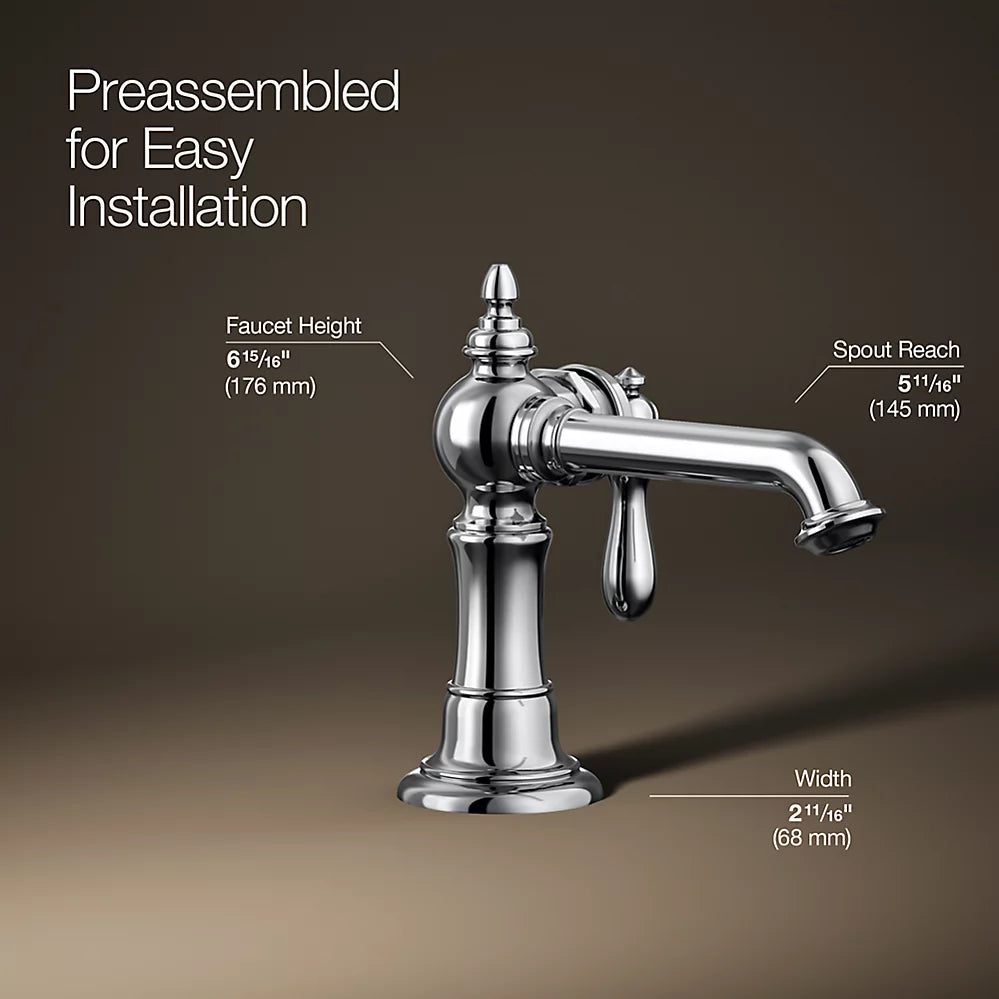 Kohler Artifacts Single-handle bathroom sink faucet, 1.2 gpm K-72762-9M-CP - Plumbing Market