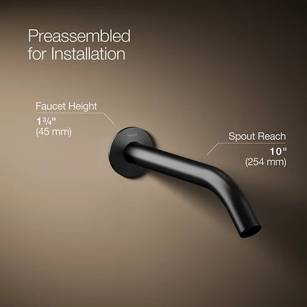 Kohler Components Wall-mount bathroom sink faucet spout with Tube design, 1.2 gpm K-T23890-BL - Plumbing Market