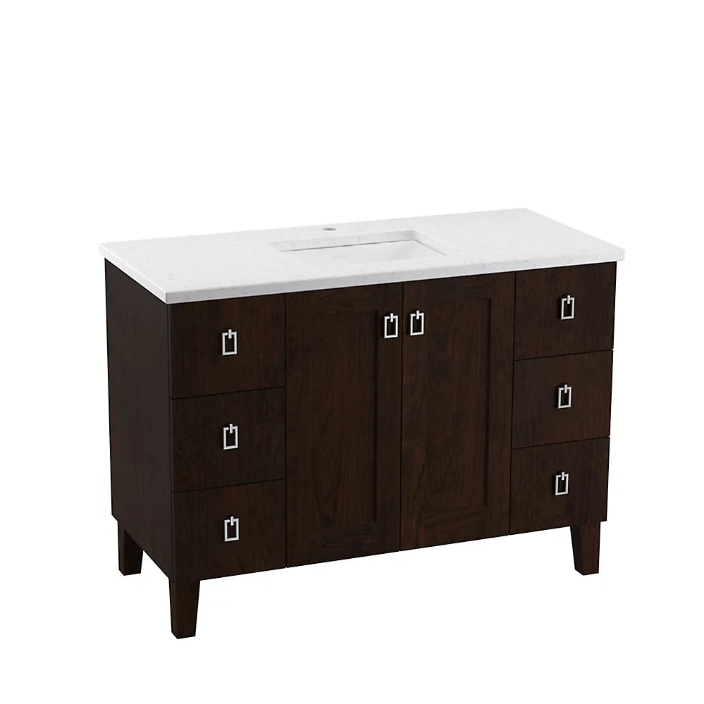 Kohler Poplin 48" bathroom vanity cabinet K-99535-LG-1WB - Plumbing Market