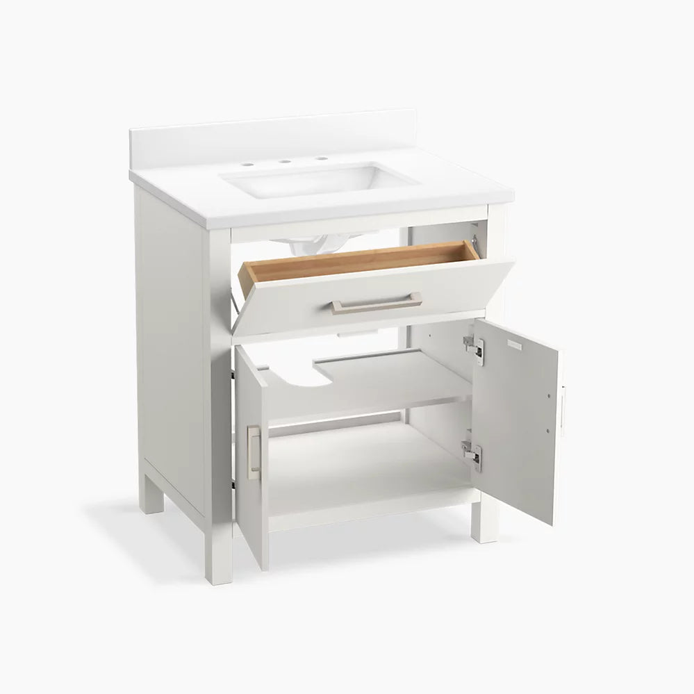 Kohler Kresla 30" bathroom vanity cabinet with sink and quartz top K-40638-BD1-0 - Plumbing Market