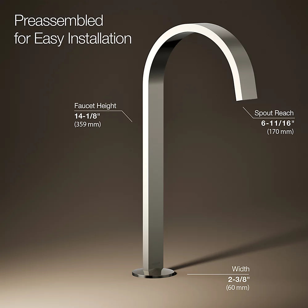 Kohler Components Bathroom sink faucet spout with Ribbon design, 1.2 gpm K-77966-SN - Plumbing Market