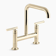 Kohler Purist Two-hole bridge kitchen sink faucet K-7547-4-AF - Plumbing Market