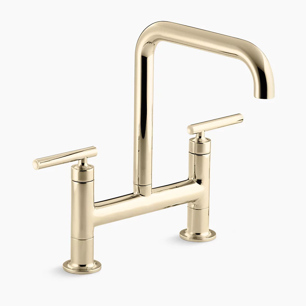Kohler Purist Two-hole bridge kitchen sink faucet K-7547-4-AF - Plumbing Market