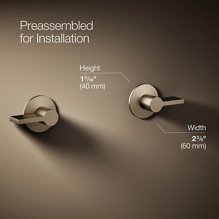 Kohler Components Wall-mount bathroom sink faucet Lever handle trim K-T77981-4-BV - Plumbing Market