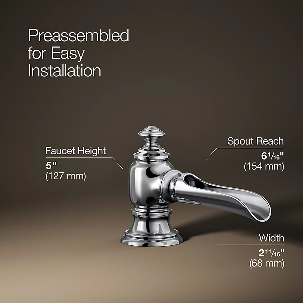 Kohler Artifacts with Flume design Bathroom sink faucet spout with Flume design, 1.2 gpm K-72761-CP - Plumbing Market