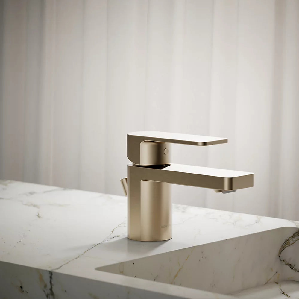 Kohler Parallel Low single-handle bathroom sink faucet, 1.2 gpm K-24804-4-BV - Plumbing Market