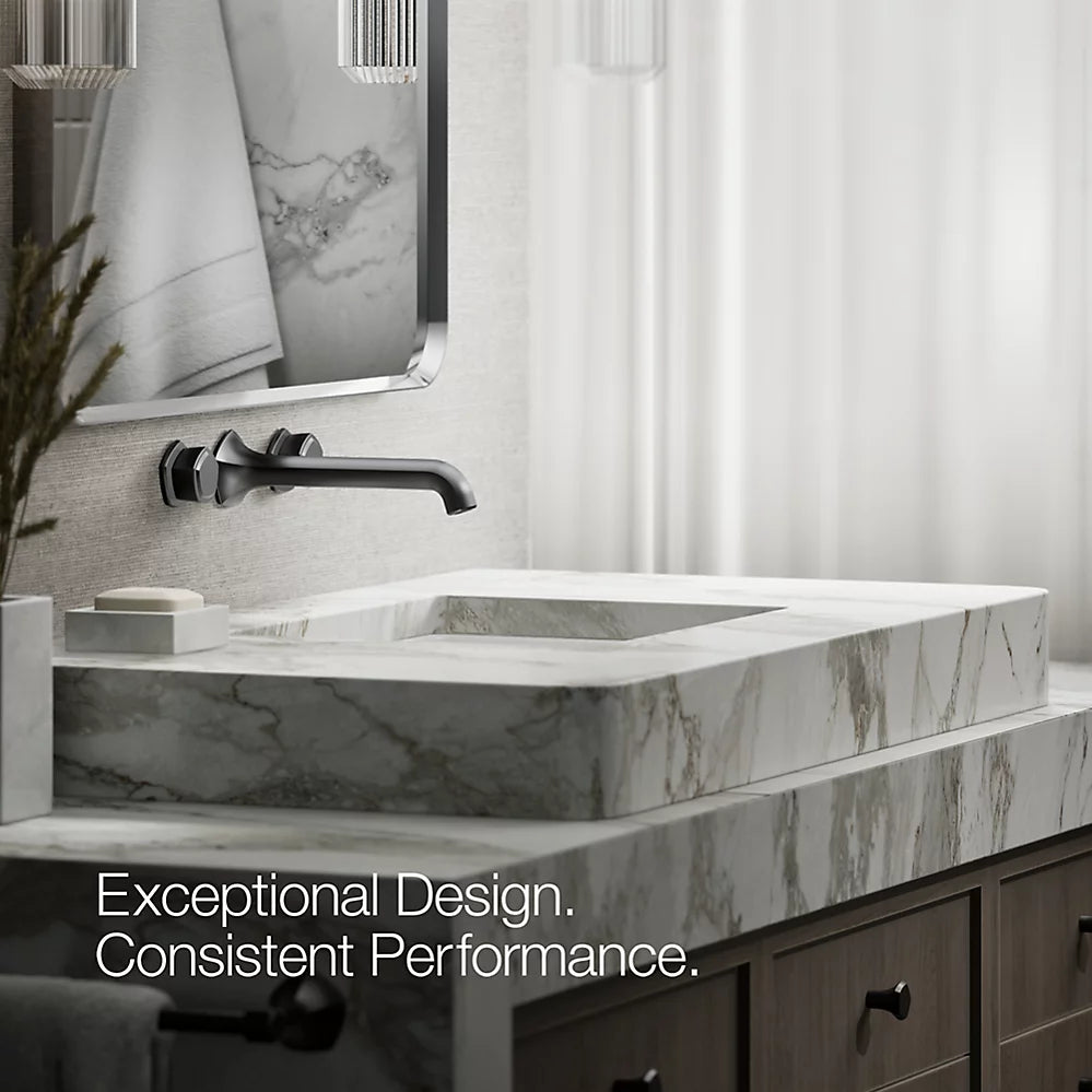 Kohler Occasion Wall-mount bathroom sink faucet Knob handle trim, 1.2 gpm K-T27013-9-BL - Plumbing Market