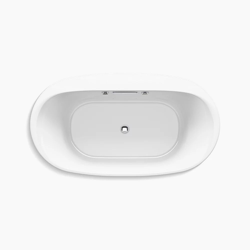 Kohler Underscore 66" x 36" drop-in Heated BubbleMassage air bath with Bask heated surface K-5716-GHW-0 - Plumbing Market