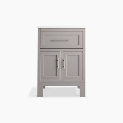 Kohler Quo 24" bathroom vanity cabinet with sink and quartz top K-28379-ASB-1WT - Plumbing Market