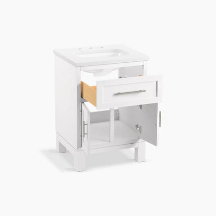 Kohler Quo 24" bathroom vanity cabinet with sink and quartz top K-28379-ASB-0 - Plumbing Market