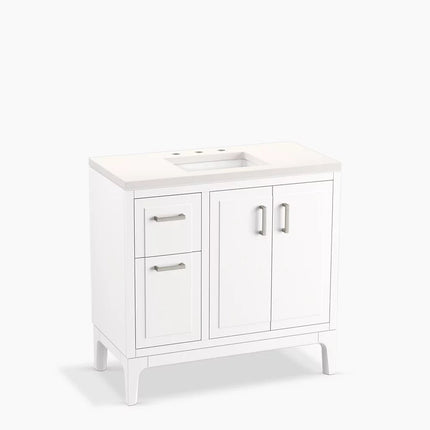 Kohler Seer 36" bathroom vanity cabinet with sink and quartz top K-33553-ASB-0 - Plumbing Market