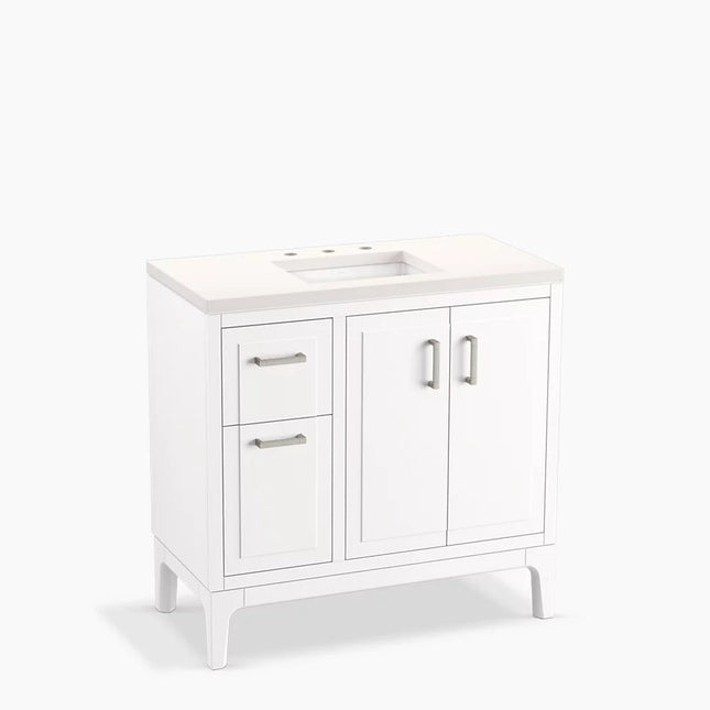 Kohler Seer 36" bathroom vanity cabinet with sink and quartz top K-33553-ASB-0 - Plumbing Market
