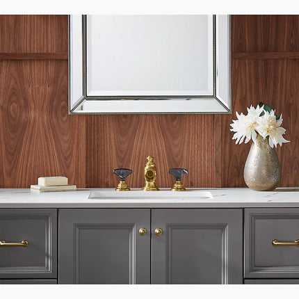 Kohler Artifacts Nero Marquina T-handle bathroom sink faucet handles K-98068-6NRO-AF - Plumbing Market