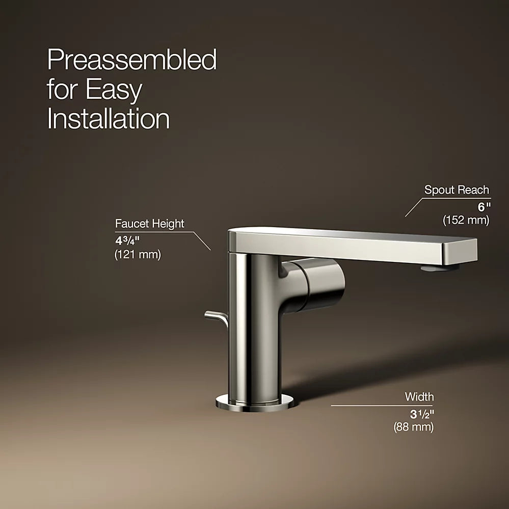 Kohler Composed Single-handle bathroom sink faucet with Cylindrical handle, 1.2 gpm K-73050-7-SN - Plumbing Market
