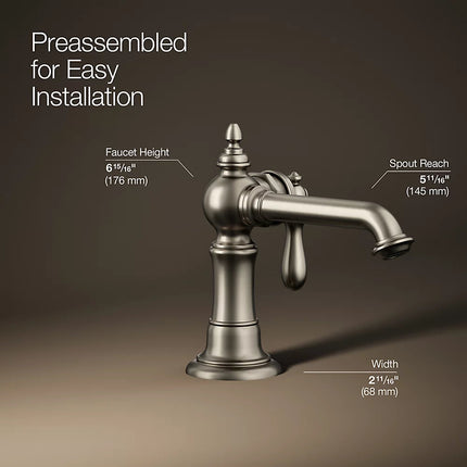 Kohler Artifacts Single-handle bathroom sink faucet, 1.2 gpm K-72762-9M-BN - Plumbing Market