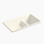 Kohler Iron/Tones Smart Divide 33" top-/undermount double-bowl kitchen sink K-6625-96 - Plumbing Market