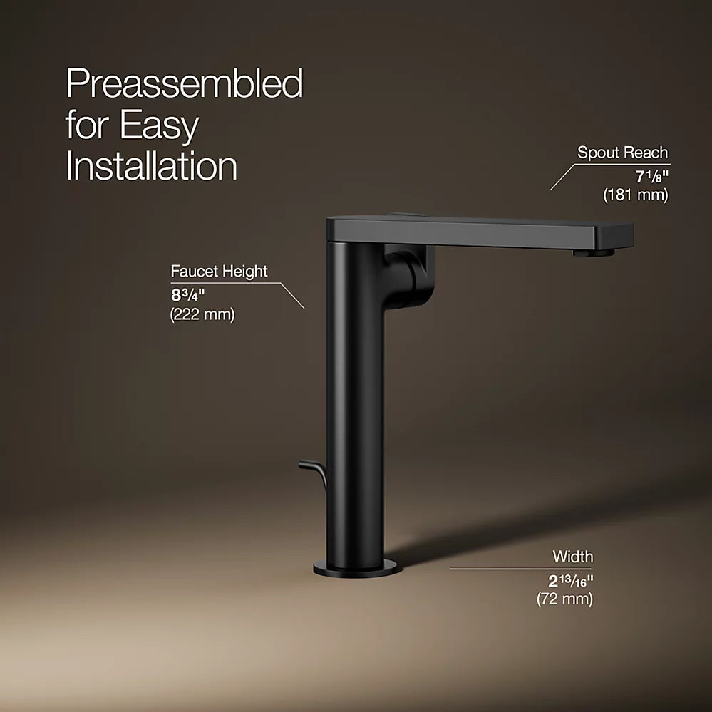 Kohler Composed Tall single-handle bathroom sink faucet with Lever handle, 1.2 gpm K-73168-4-BL - Plumbing Market