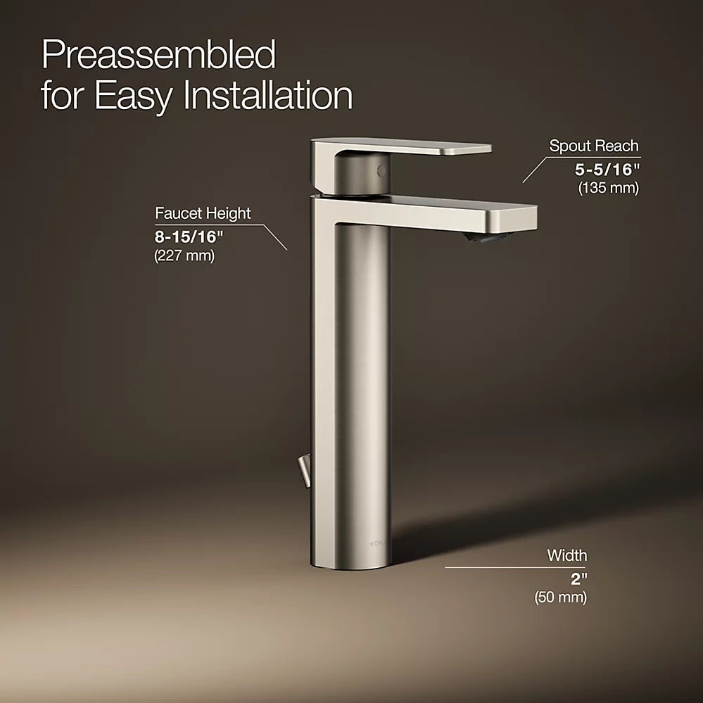 Kohler Parallel Tall single-handle bathroom sink faucet, 1.2 gpm K-23475-4-BN - Plumbing Market