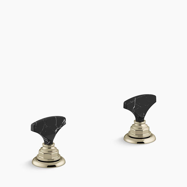 Kohler Artifacts Nero Marquina T-handle bathroom sink faucet handles K-98068-6NRO-AF - Plumbing Market