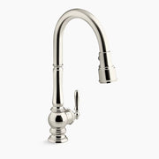 Kohler Artifacts Touchless pull-down kitchen sink faucet with three-function sprayhead K-29709-SN - Plumbing Market