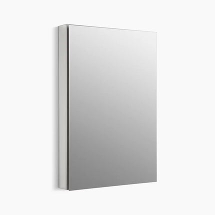 Kohler Catalan 24-1/8" W x 36-1/8" H aluminum single-door medicine cabinet with 170 degree hinge K-2943-PG-SAA - Plumbing Market