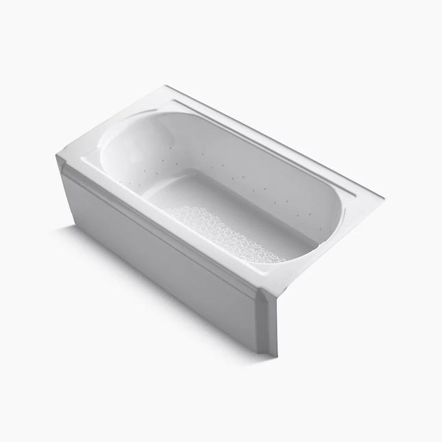 Kohler Memoirs 60" x 33-3/4" alcove BubbleMassage air bath with White airjet color finish and right-hand drain K-724-G0-0 - Plumbing Market