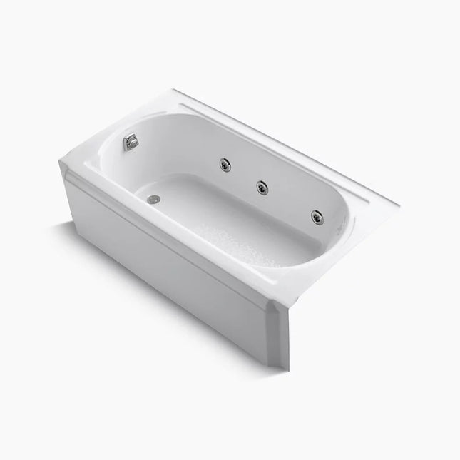 Kohler Memoirs 60" x 33-3/4" alcove heated whirlpool, left drain K-723-H2-0 - Plumbing Market