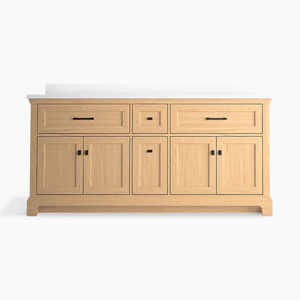 Kohler Charlemont 72" bathroom vanity cabinet with sinks and quartz top K-29264-BD1-WEK - Plumbing Market