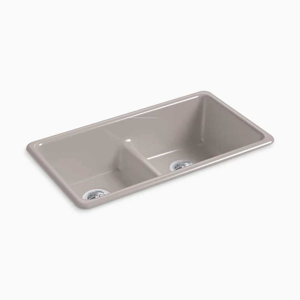 Kohler Iron/Tones Smart Divide 33" top-/undermount double-bowl kitchen sink K-5312-TRF - Plumbing Market