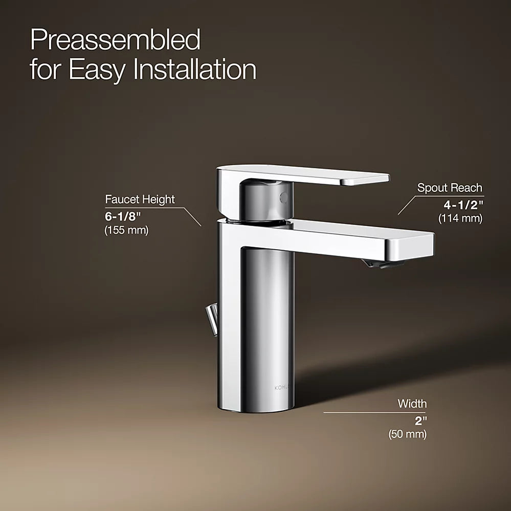 Kohler Parallel Single-handle bathroom sink faucet, 0.5 gpm K-23472-4N-CP - Plumbing Market