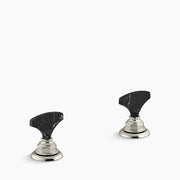 Kohler Artifacts Nero Marquina T-handle bathroom sink faucet handles K-98068-6NRO-SN - Plumbing Market