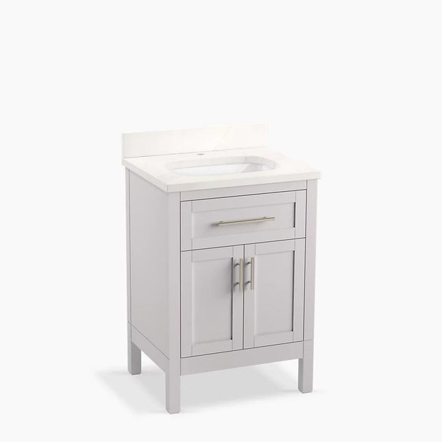 Kohler Hadron 24" bathroom vanity cabinet with sink and quartz top K-39603-ASB-AGA - Plumbing Market