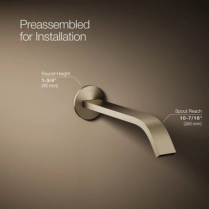 Kohler Components Wall-mount bathroom sink faucet spout with Ribbon design, 1.2 gpm K-T23888-BV - Plumbing Market