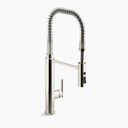 Kohler Purist Semi-professional kitchen sink faucet with three-function sprayhead K-24982-SN - Plumbing Market