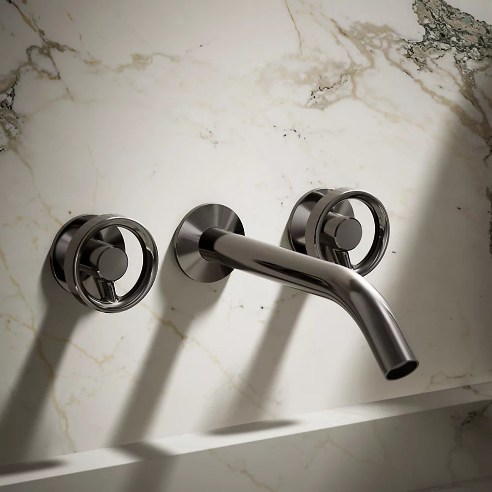 Kohler Components Wall-mount bathroom sink faucet Industrial handle trim K-T77981-9-TT - Plumbing Market