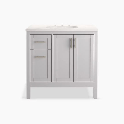 Kohler Hadron 36" bathroom vanity cabinet with sink and quartz top K-39605-ASB-AGA - Plumbing Market