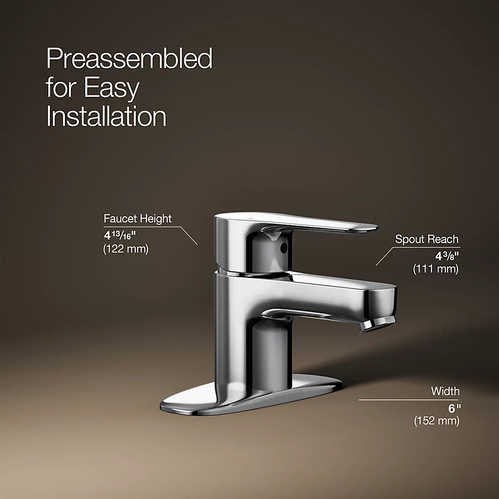 Kohler July Single-handle bathroom sink faucet, 1.2 gpm K-98146-4-CP - Plumbing Market
