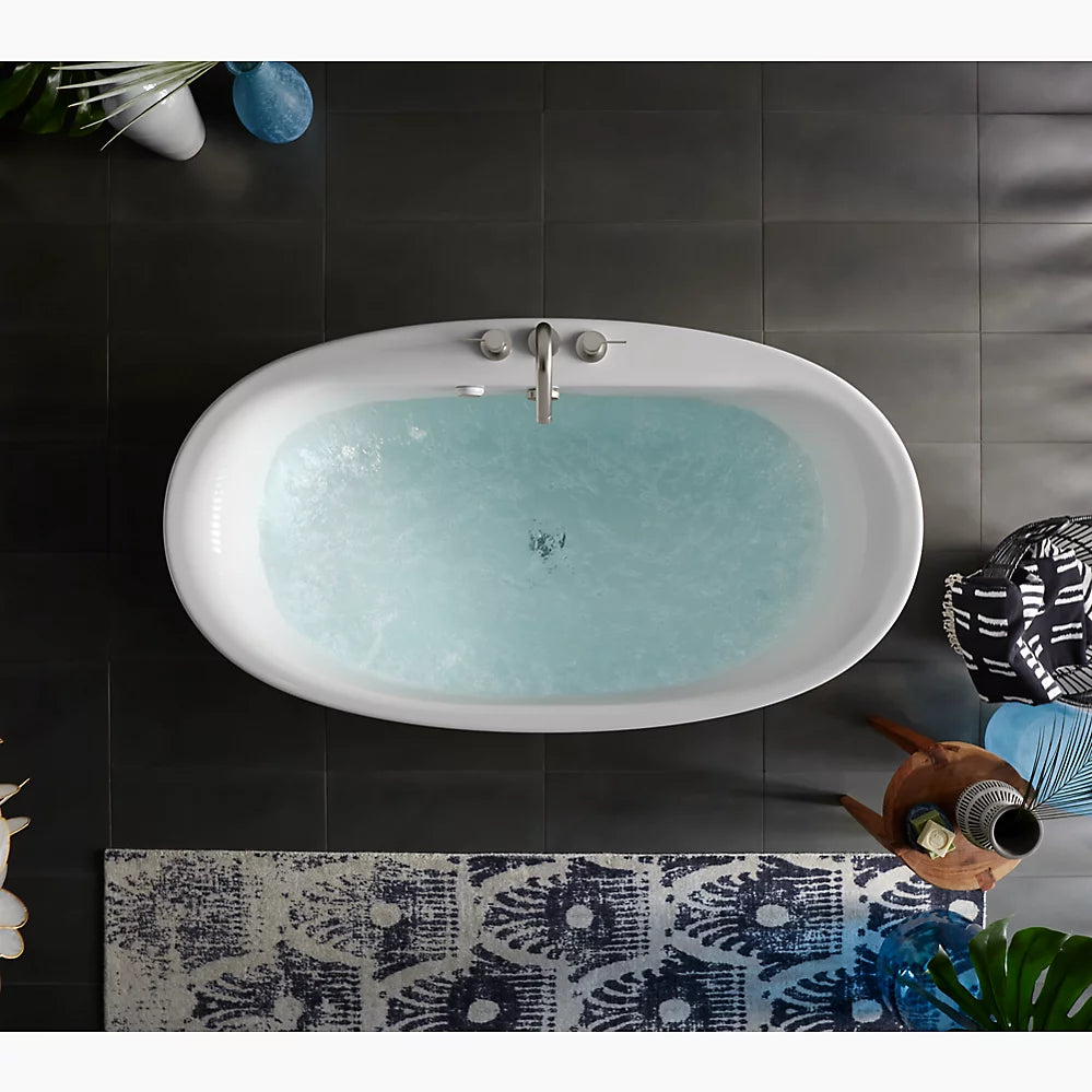 Kohler Sunstruck 65-1/2" x 35-1/2" freestanding bath, straight shroud K-6368-0 - Plumbing Market