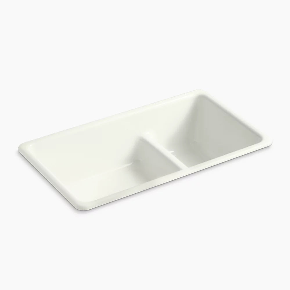 Kohler Iron/Tones Smart Divide 33" top-/undermount double-bowl kitchen sink K-6625-NY - Plumbing Market
