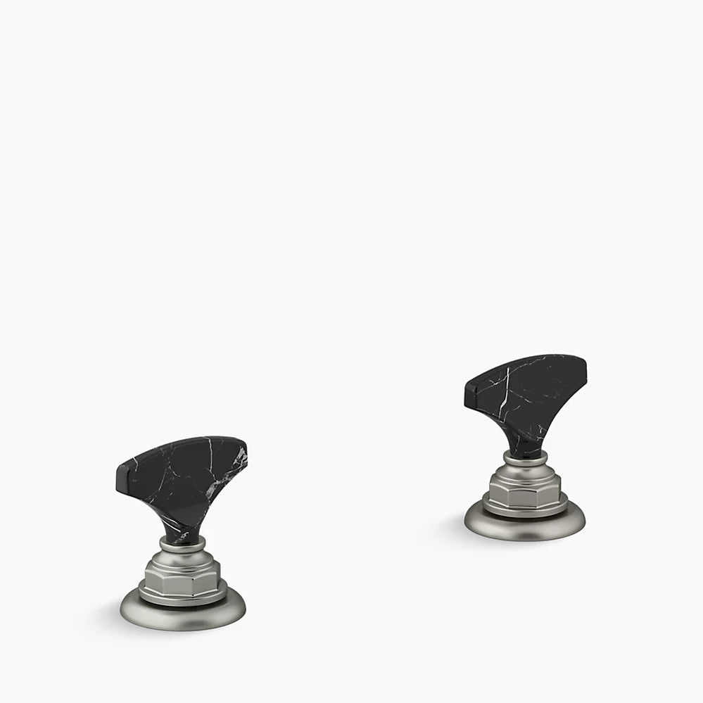 Kohler Artifacts Nero Marquina T-handle bathroom sink faucet handles K-98068-6NRO-BV - Plumbing Market
