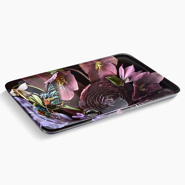 Kohler Dutchmaster Midnight Floral Carillon 21-1/4" rectangular drop-in bathroom sink, no overflow K-30334-DM2-0 - Plumbing Market