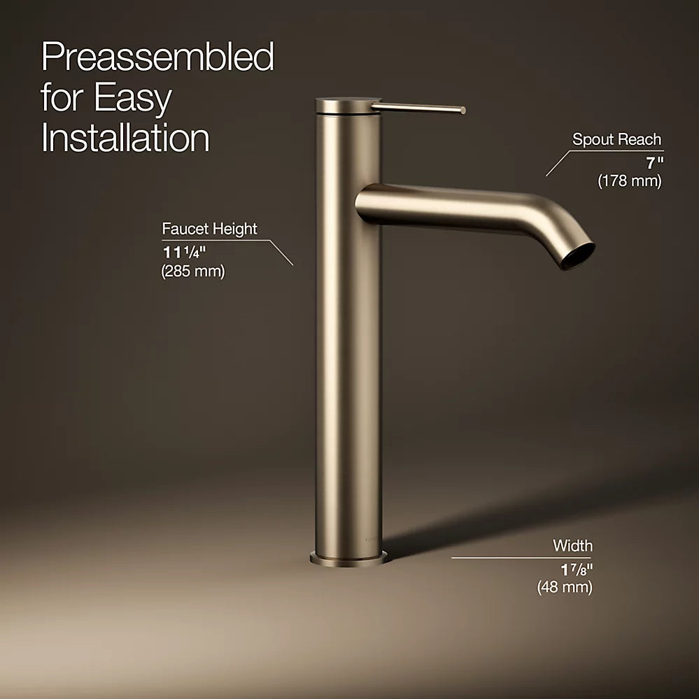 Kohler Components Tall single-handle bathroom sink faucet, 1.2 gpm K-77959-4A-BV - Plumbing Market