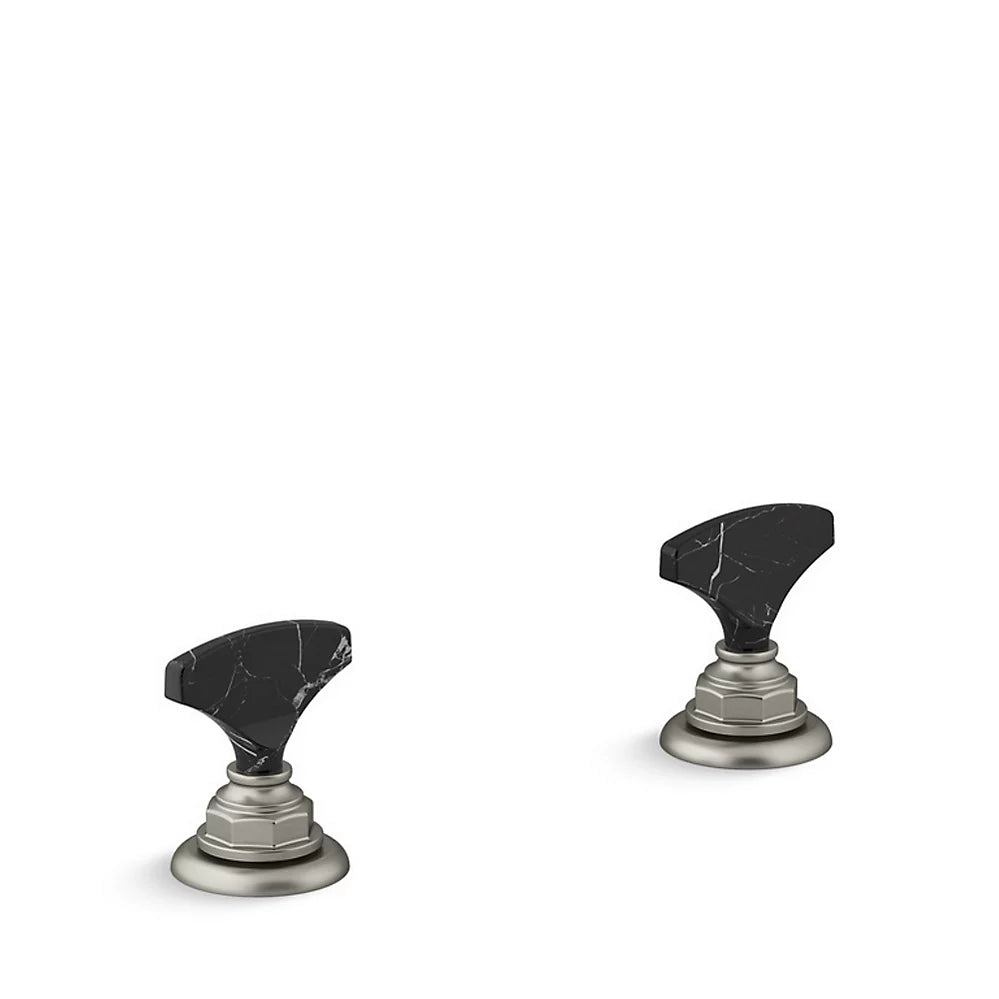 Kohler Artifacts Nero Marquina T-handle bathroom sink faucet handles K-98068-6NRO-BN - Plumbing Market