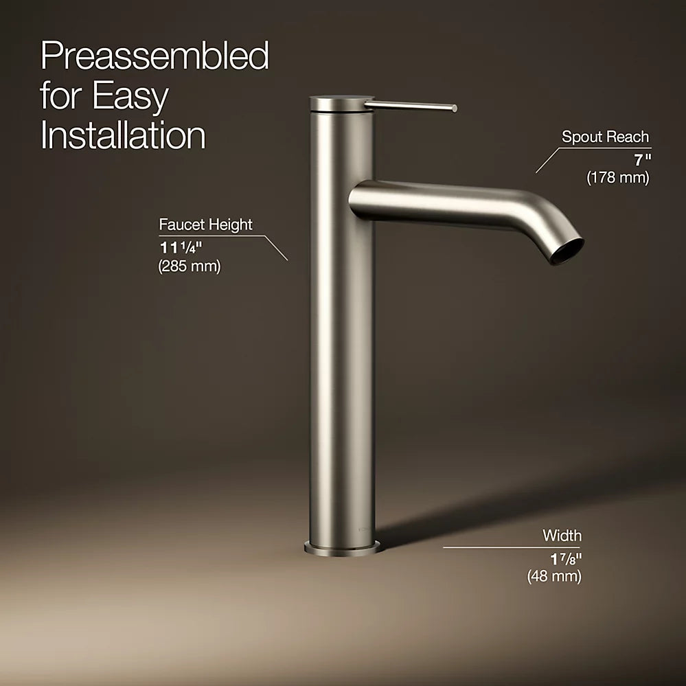 Kohler Components Tall single-handle bathroom sink faucet, 1.2 gpm K-77959-4A-BN - Plumbing Market