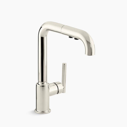 Kohler Purist Pull-out kitchen sink faucet with three-function sprayhead K-7505-SN - Plumbing Market