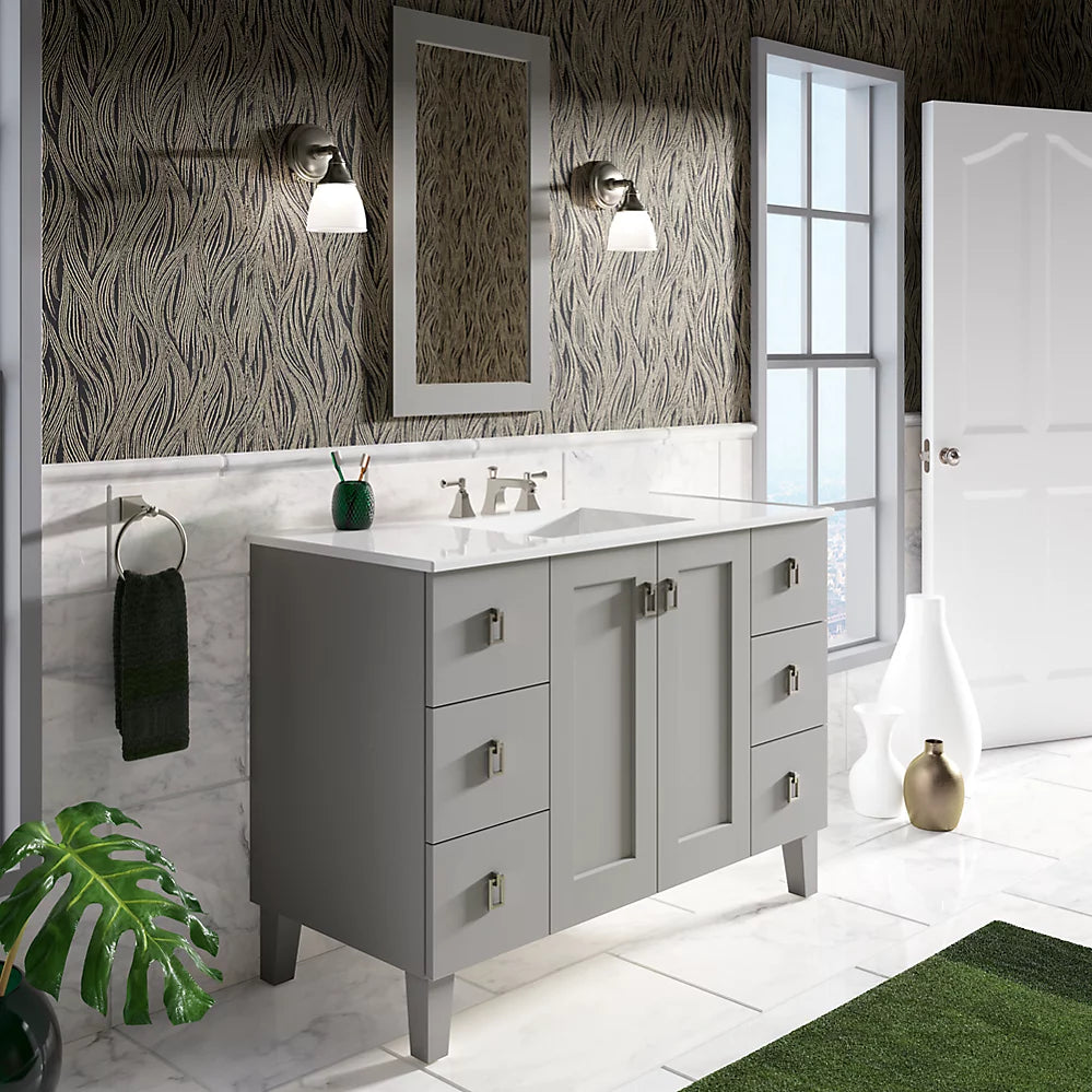 Kohler Poplin 48" bathroom vanity cabinet K-99535-LG-1WT - Plumbing Market