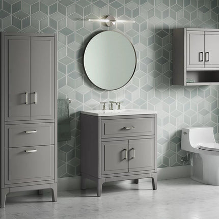 Kohler Seer 30" bathroom vanity cabinet with sink and quartz top K-33552-ASB-1WT - Plumbing Market