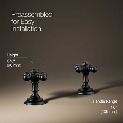Kohler Artifacts Cross bathroom sink faucet handles K-98068-3-BL - Plumbing Market