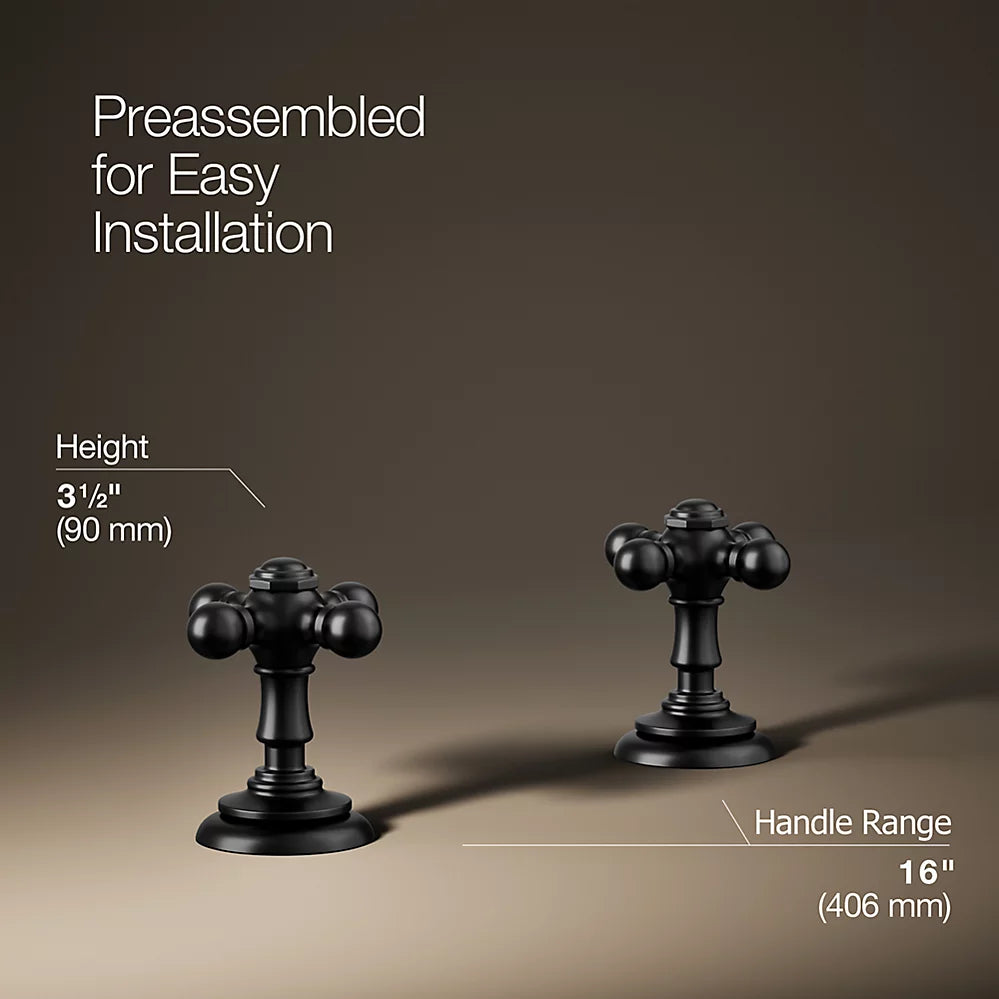 Kohler Artifacts Cross bathroom sink faucet handles K-98068-3-BL - Plumbing Market