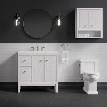 Kohler Beauxline 24" x 28" wall cabinet K-33533-ASB-0 - Plumbing Market